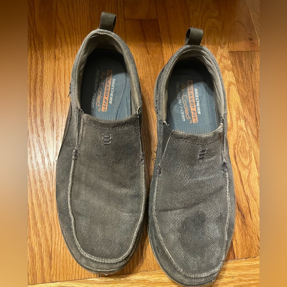 Skechers Men's Slip-On Air Cooled Memory Foam Shoes - Gray